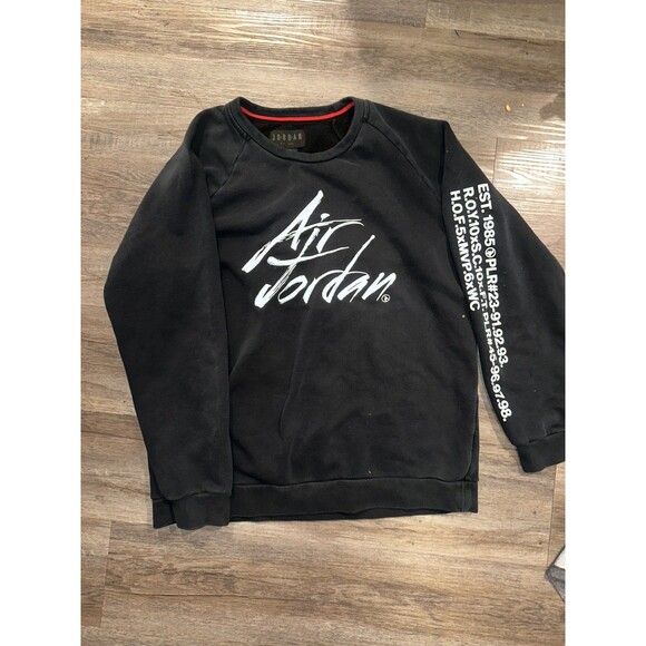 Nike Other - Nike Air Jordan Jumpman Embr Long Sleeve Crew Sweatshirt Black Fleece Men L